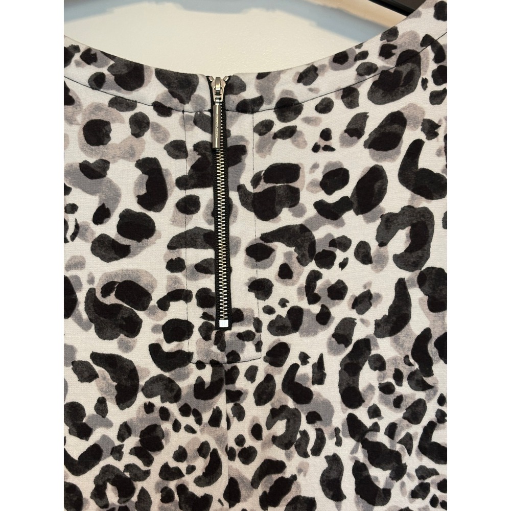 Tommy Bahama Dress, Gray Black Leopard Print 3/4 Sleeve Shift Dress - Picture 7 of 10